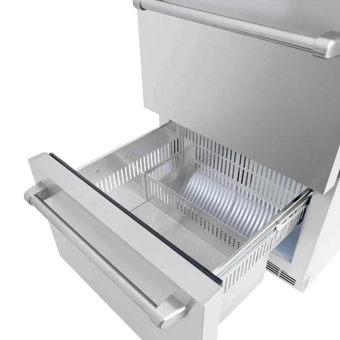 ZLINE 24" Touchstone 168 Can Outdoor-Rated Dual Refrigerator Drawer, Stainless Steel, RDSO-ST-2409K