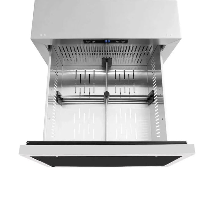 ZLINE 24" Touchstone 168 Can Outdoor-Rated Dual Refrigerator Drawer, Panel Matte Black, RDSPOZ-24-MB09K