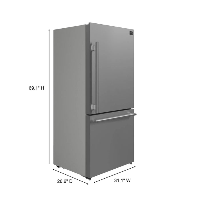 FORNO Espresso Milano 31" Right Swing Refrigerator FFFFD1785-31S09K