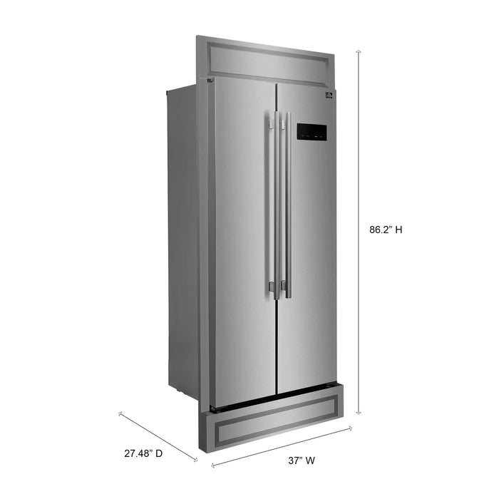 FORNO Salerno 37" Side-by-Side Built-In Refrigerator FFRBI1805-37MG09K