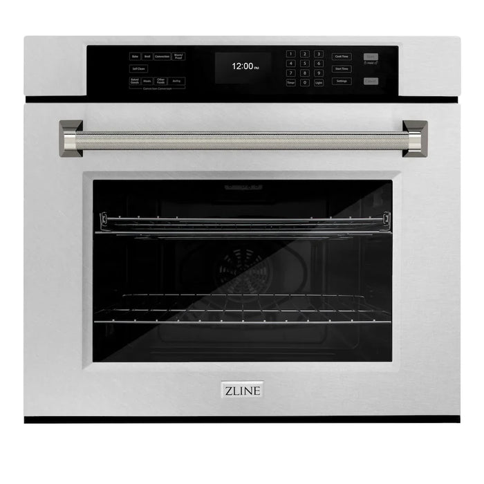 ZLINE Autograph Edition 30" Professional True Convection Single Wall Oven, Air Fry, Self Clean, Stainless Steel, Helix Handles WASZ-30-KCB09K