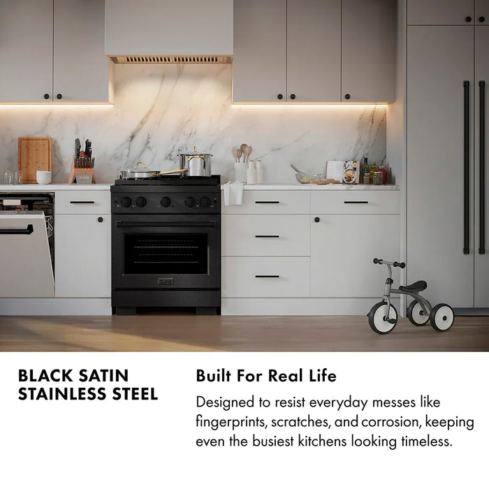 ZLINE 36" Paramount Gas Range DuoPro™ Cooktop, Convection Gas Oven, Black Satin Stainless Steel PSGRBSZ-36-CB09K