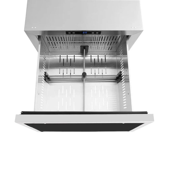 ZLINE 24" Touchstone 168 Can Outdoor-Rated Dual Refrigerator Drawer, Panel Ready, RDSPO-2409K