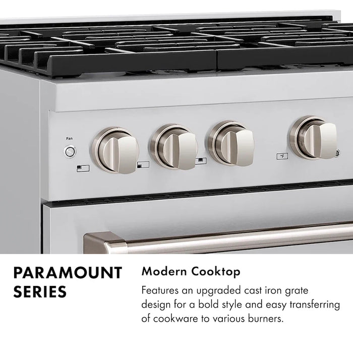 ZLINE Autograph Edition 48" Paramount Gas Range, Cooktop, Gas Convection Oven, Black Stainless Steel, Helix Handle SGRBZ-48-KCB09K