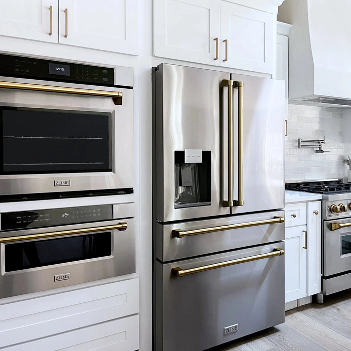ZLINE 30" Autograph Edition Professional True Convection Single Wall Oven, Air Fry, Self Clean, Stainless Steel, Champagne Bronze WASZ-30-CB09K