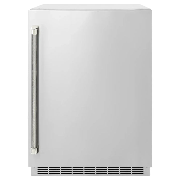 ZLINE Autograph Edition 24" Touchstone 151 Can Beverage Fridge, Solid Stainless Steel Door, Helix Handle RBSOZ-ST-24-KCB09K