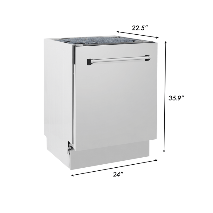 ZLINE 24" Dishwasher in Custom Panel Ready, Stainless Tub, DWV-304-24 - Farmhouse Kitchen and Bath