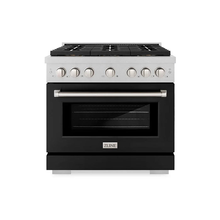 ZLINE 36" Paramount Dual Fuel Range DuoPro™ Cooktop, Electric Convection Oven PSDRS-BLM-3609K