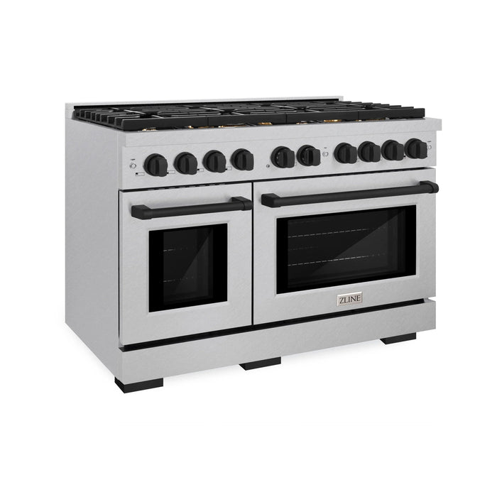 ZLINE 48"Paramount Dual Fuel Range DuraSnow® Matte Black SDRSZ-48-MB09K
