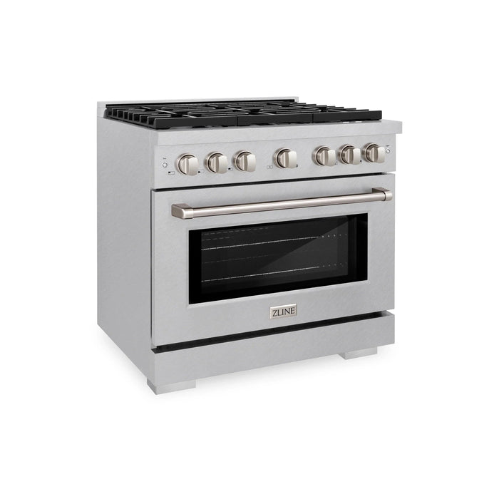 ZLINE 36"Paramount Dual Fuel Range DuraSnow® Stainless Steel SDRS-3609K