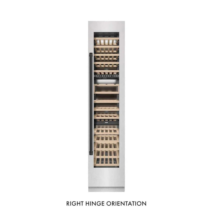 ZLINE 18"Triple Zone 68 Bottle Right Hinge Column Wine Cooler, DuraSnow® Stainless Steel Matte Black RCWVRZ-SN-18-MB09K
