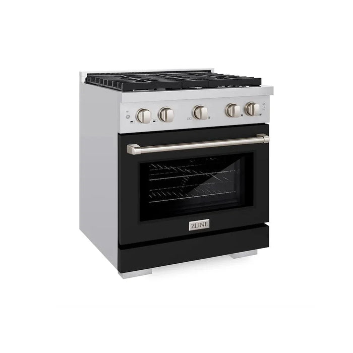 ZLINE 30"Paramount Dual Fuel Range Stainless Steel, Black Matte, SDR-BLM-3009K