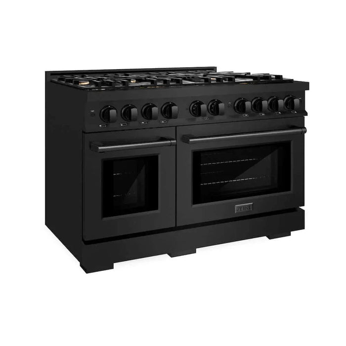 ZLINE 48" Select Gas Range Convection Gas Oven Black Stainless Steel Brass Burners HGRB-BR-4809K