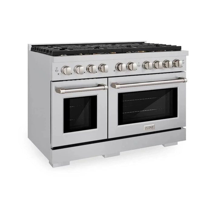 ZLINE 48" Gas Range, Stainless Steel w/ Brass Burners, SGR-BR-4809K