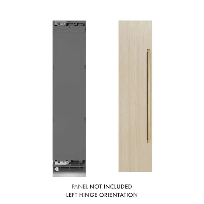 ZLINE 18" Panel Ready Left Hinge Column Freezer, Graphite Gray Interior  Polished Gold RBCFVLZ-18-G09K