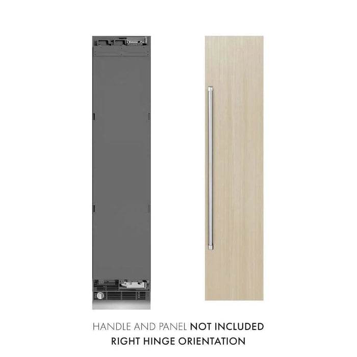 ZLINE 18" Panel Ready Right Hinge Column Freezer, Graphite Gray Interior RBCFVR-1809K