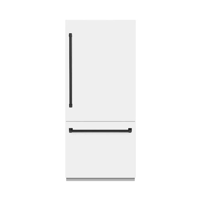 ZLINE 36" Panel Ready Built-In Bottom Freezer Refrigerator,Water Dispenser, Ice Maker, Matte Black RBITZ-36-MB09K