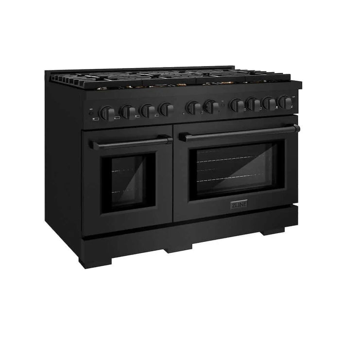 ZLINE 48 in.Gas Range, Convection Gas Oven, Brass Burner, Black Stainless Steel, SGRB-BR-4809K
