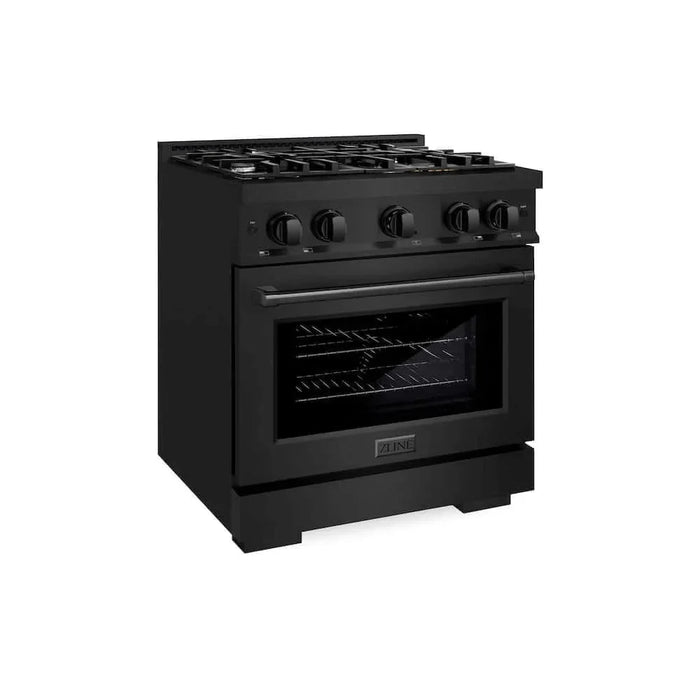 ZLINE 30" Select Dual Fuel Range Gas Cooktop Electric Convection Oven Black Stainless Steel HDRB-3009K