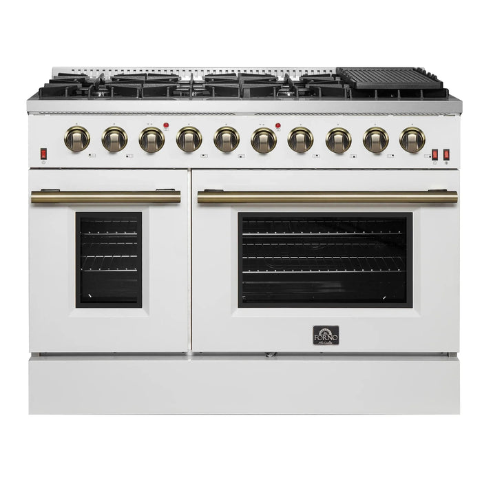 FORNO Galiano 48" Gas on Gas Range FFSGS6244-48WHT09K