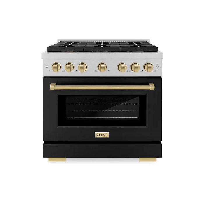 ZLINE 36" Paramount Dual Fuel Range DuoPro™ Cooktop, Electric Convection Oven PSDRSZ-BLM36-CB09K