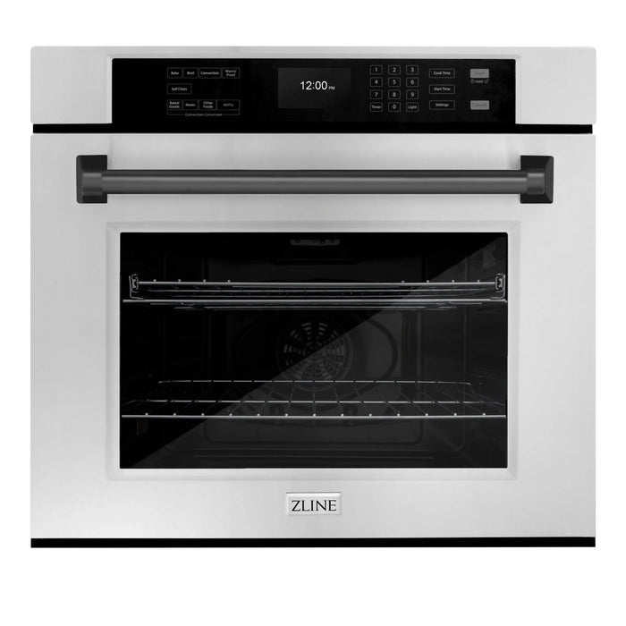 ZLINE 30" Autograph Edition Professional True Convection Single Wall Oven, Air Fry, Self Clean, Stainless Steel, Matte Black WASZ-30-MB09K