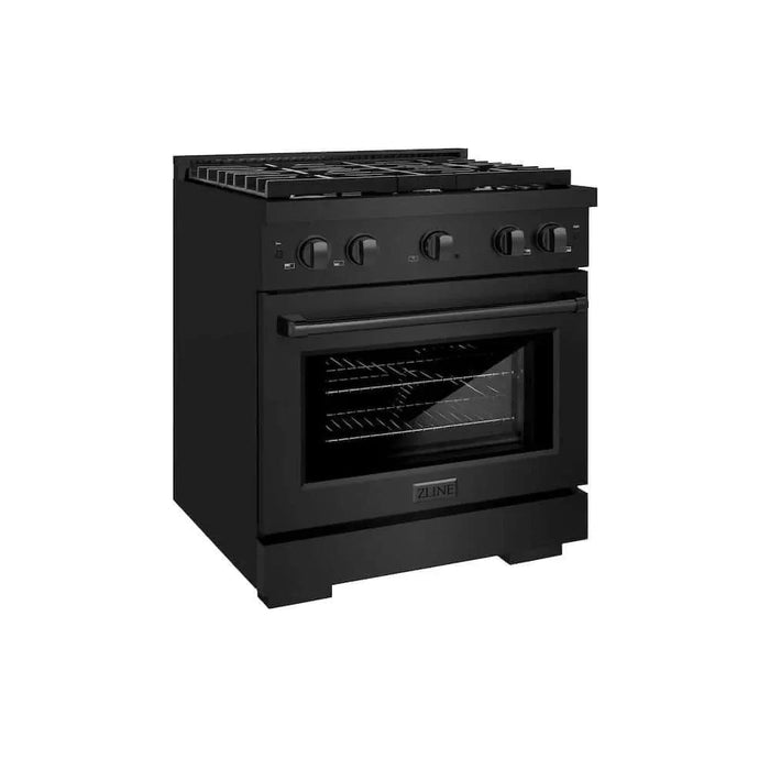 ZLINE 30 in.Gas Range, Convection Gas Oven, Black Stainless Steel, SGRB-3009K