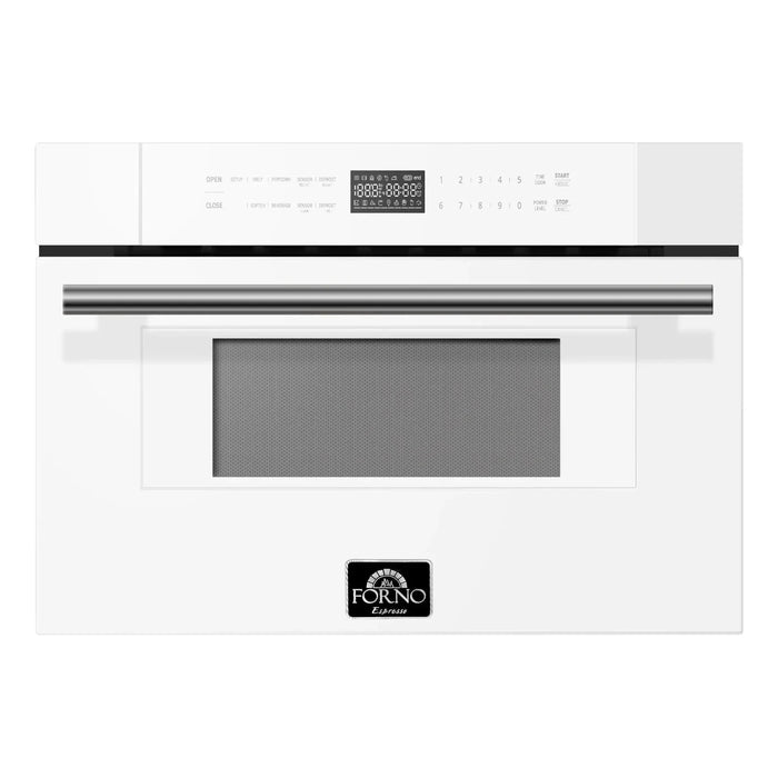 Forno 30" Microwave Drawer White with Antique Brass, FMWDR3000-30WHT09K
