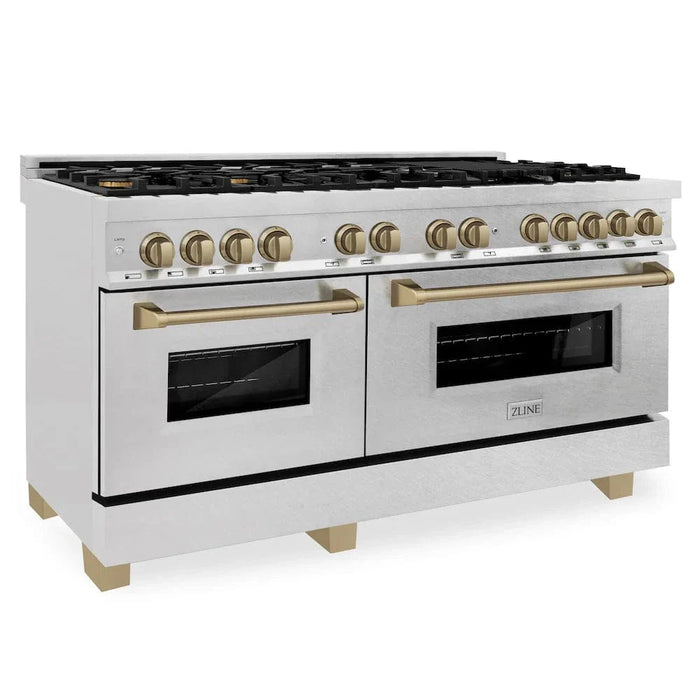 ZLINE 60" Autograph Edition Dual Fuel Range, DuraSnow, RASZ-SN-60-CB09K