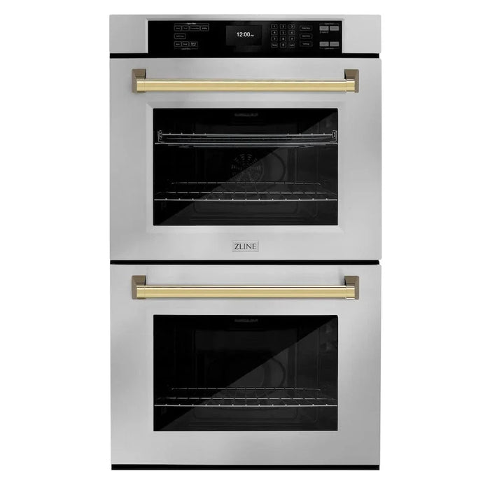 ZLINE 30"Professional True Convection Double Wall Oven, Air Fry, Self Clean, Stainless Steel, Gold WADZ-30-G09K