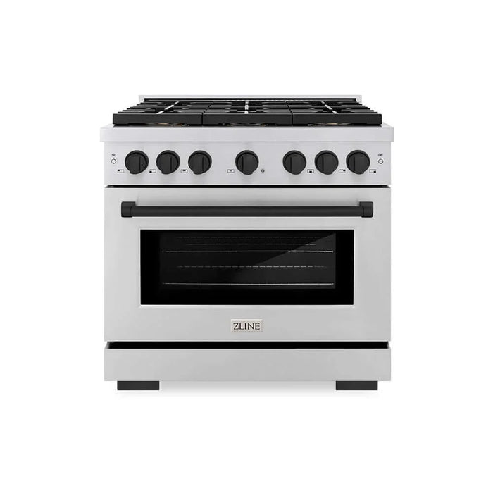 ZLINE 36" Paramount Dual Fuel Range DuoPro™ Cooktop, Electric Convection Oven PSDRZ-36-MB09K