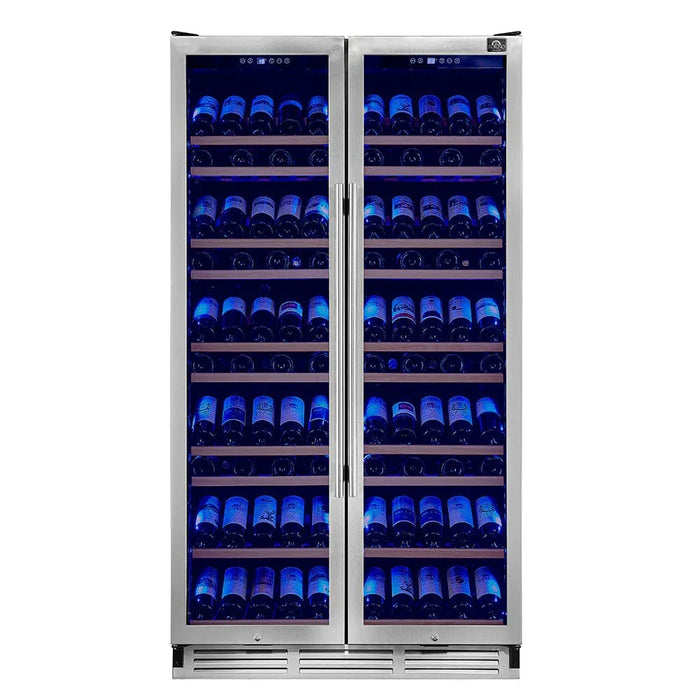 FORNO Vernazza 40" 166 Bottle Dual Zone Wine Cooler FWCDR6642-40S09K