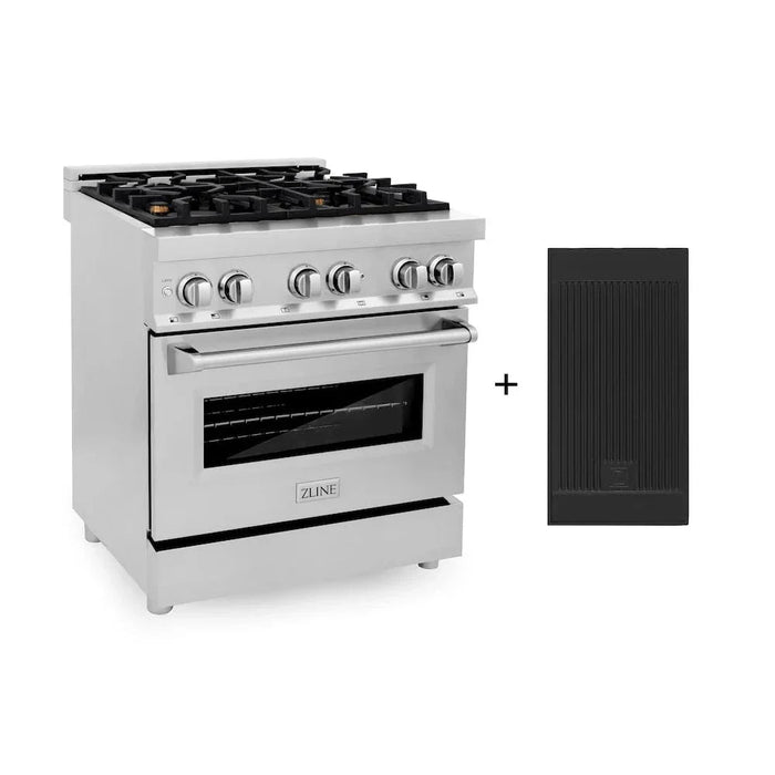 ZLINE 30" Dual Fuel Oven Range, Stainless Steel, Brass Burners, Griddle RA-BR-GR-3009K