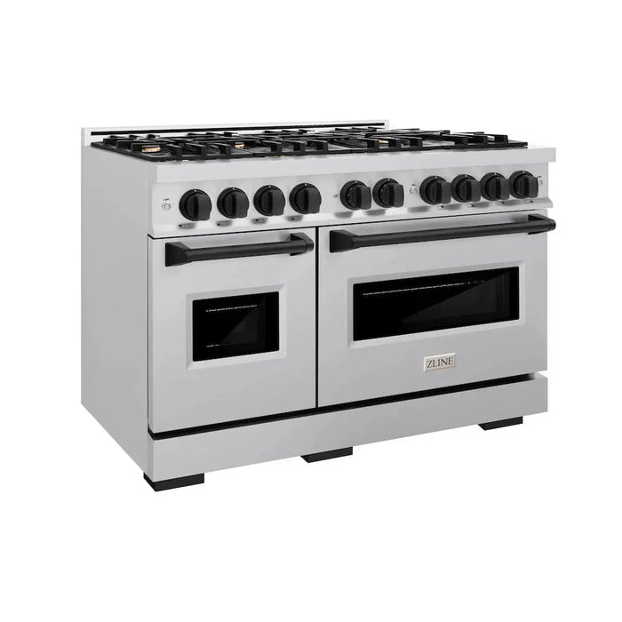 ZLINE 48" Classic Gas Range, Convection Gas Oven Stainless Steel, Matte Black CGRZ-48-MB09K