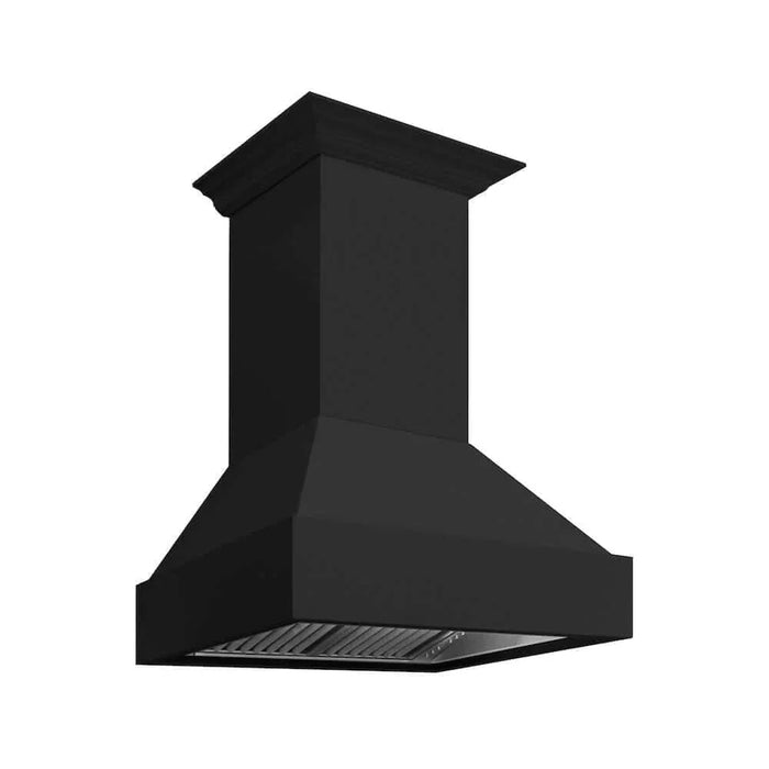 ZLINE Wooden Wall Mount Range Hood in Rustic Black Finish 355CC-3609K