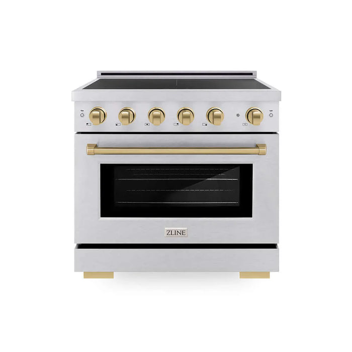 ZLINE 36" Paramount Induction Range, Cooktop, Electric Convection Oven, Satin Stainless Steel SINRSZ-3609K