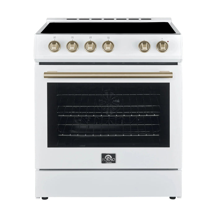 FORNO Espresso Leonardo 30" Electric Range, FFSEL6012-30WHT09K