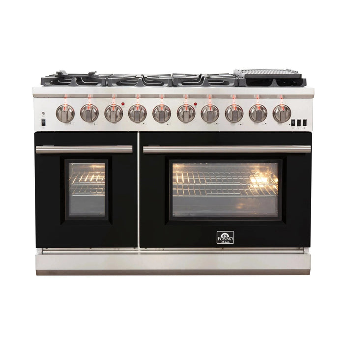 FORNO Capriasca 48" Dual Fuel Range FFSGS6187-48BLK09K