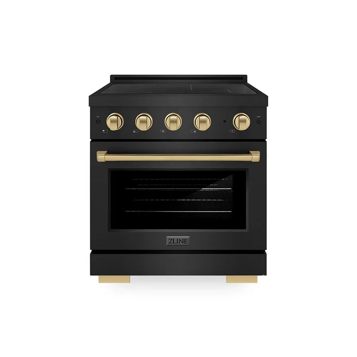 ZLINE 30" Paramount Induction Range, Cooktop, Electric Convection Oven, Accents SINRBZ-3009K