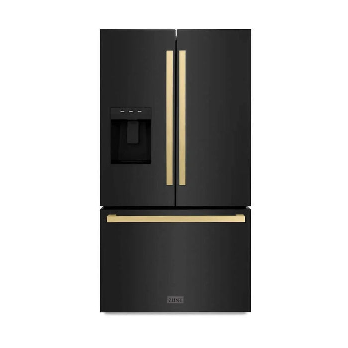ZLINE 36" Refrigerator, Water, Ice Dispenser, Black Stainless, RSMZ-W36-BS-FCB09K