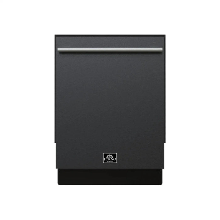 Forno Romano Espresso 24" Built-In Dishwasher in Black with Stainless Steel Handle, FDWBI8035-24BLK09K