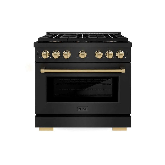 ZLINE 36" Paramount Dual Fuel Range DuoPro™ Cooktop, Electric Convection Oven PSDRBZ-36-CB09K