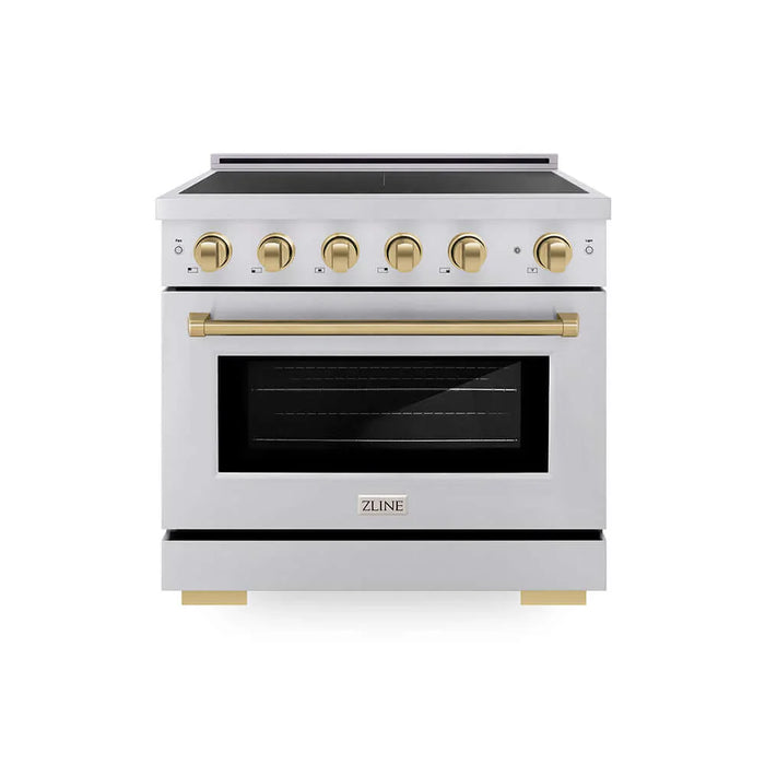 ZLINE 36" Paramount Induction Range, Cooktop, Electric Convection Oven, Satin Stainless Steel SINRSZ-36-CB09K