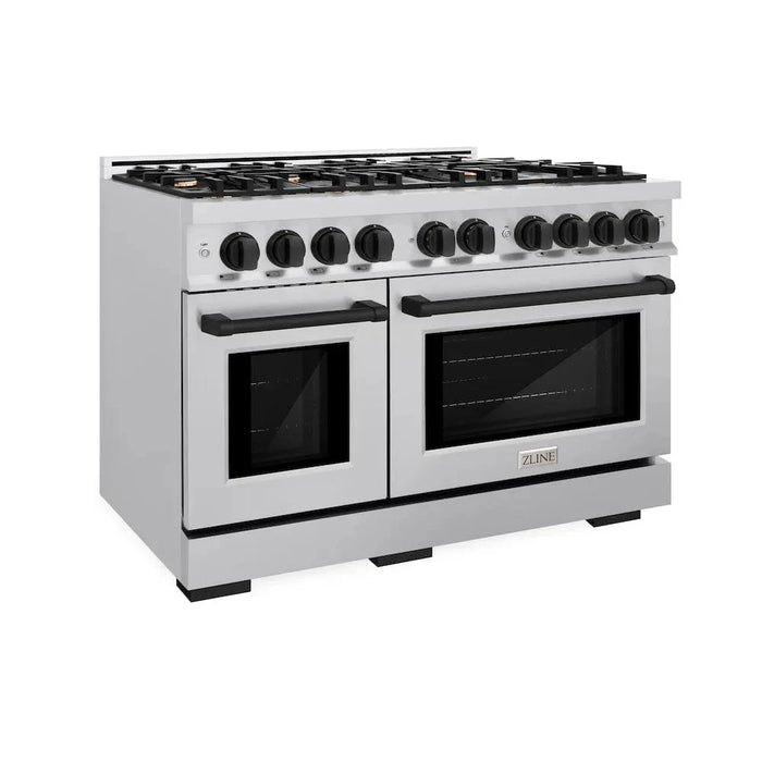 ZLINE 48" Select Gas Range Convection Gas Oven Stainless Steel Matte Black HGRZ-48-MB09K