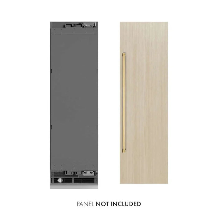 ZLINE 24" Panel Ready Column Refrigerator, Graphite Gray Interior Polished Gold RBCRVZ-24-G09K