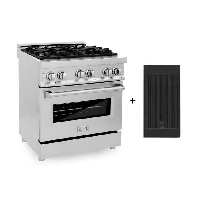 ZLINE 30" Dual Fuel Oven Range, Stainless Steel, Griddle RA-GR-3009K