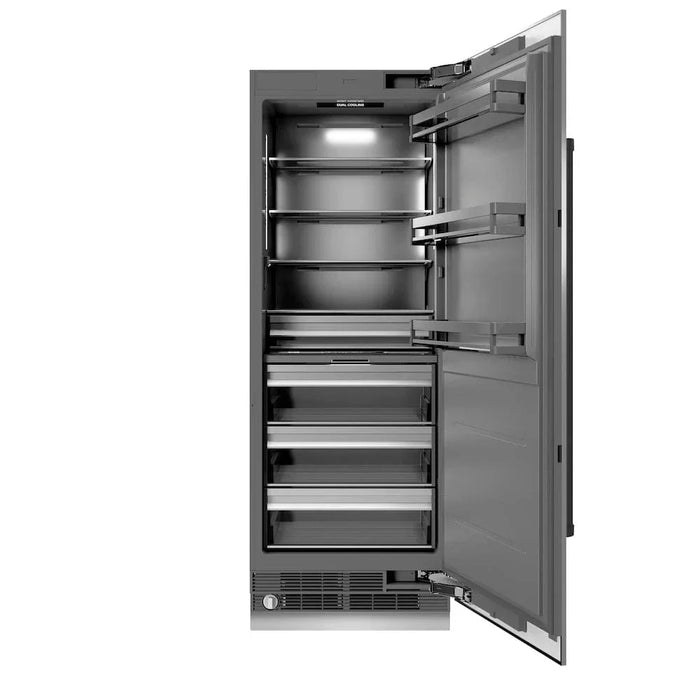 ZLINE 30" Column Refrigerator Stainless Steel, Graphite Gray Interior Matte Black RCRVZ-30430-MB09K