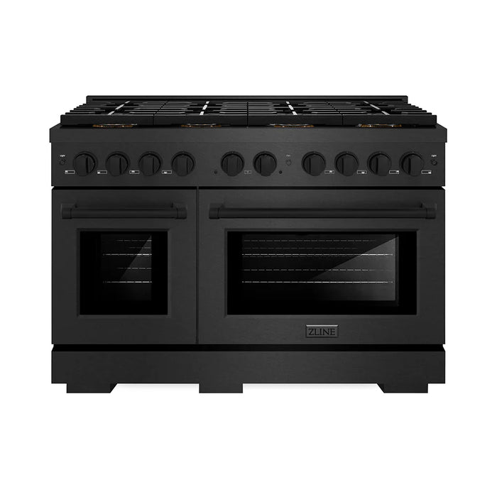 ZLINE 48" Paramount Gas Range DuoPro™ Cooktop, Convection Gas Oven, Black Satin Stainless Steel PSGRBS-4809K