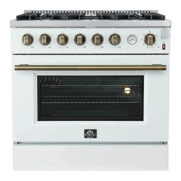 FORNO Marco 36" Gas on Gas Range FFSGS6277-36WHT09K