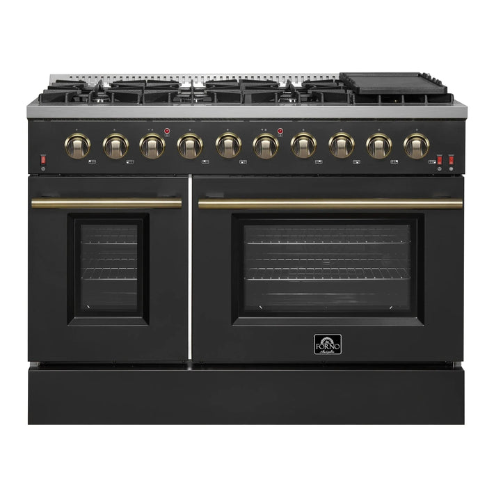 FORNO Galiano 48" Gas on Gas Range FFSGS6244-48BLK09K